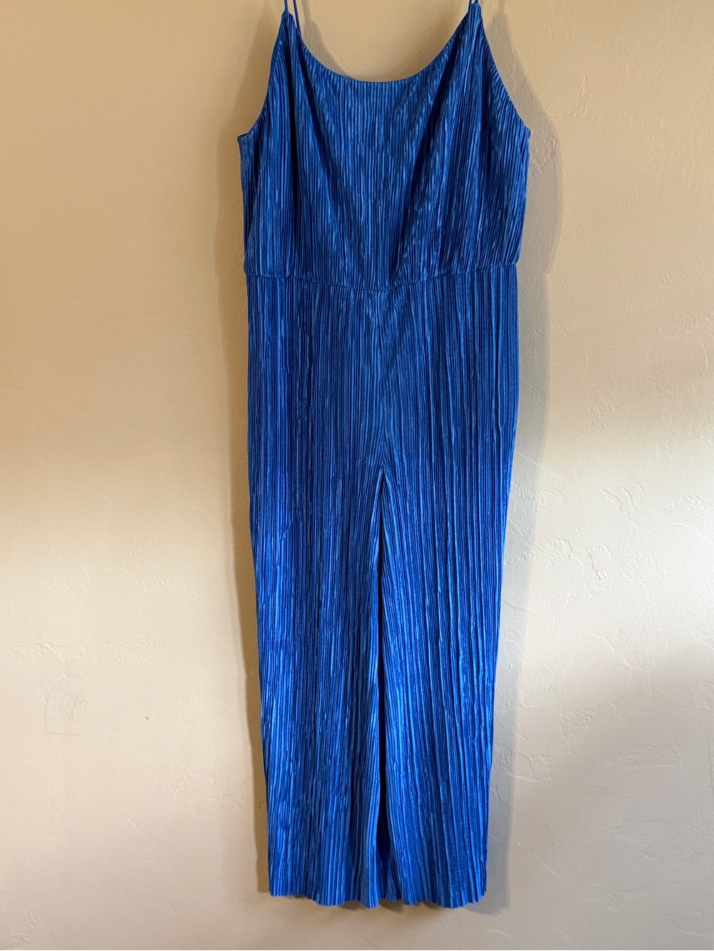 ALICE + OLIVIA Cassia Jumpsuit Scoop Neck Sleeveless Wide Leg Imperial Blue